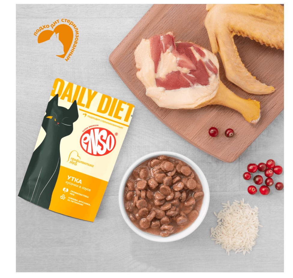 Влажный корм для кошек Enso Daily Diet Adult Cat (утка)
