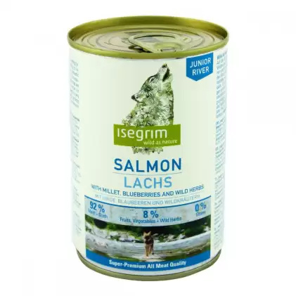 Консервы для щенков Isegrim JUNIOR River Salmon (лосось, просо, голубика)