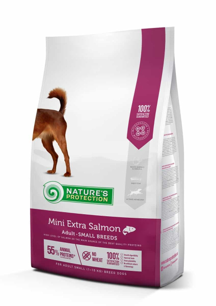 Каталог Сухой корм для собак Natures Protection MINI EXTRA SALMON (лосось) для собак