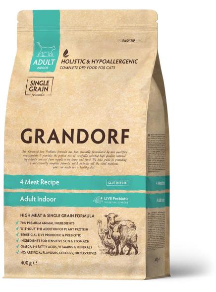 GRANDORF Meat&Rice probiotic indoor сбалансированный корм с живыми пробиотиками для кошек всех пород