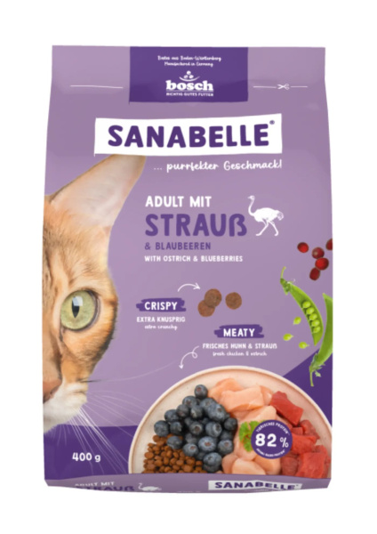 Сухой корм для кошек Bosch Sanabelle Adult (страус) полнорационный корм для взрослых кошек