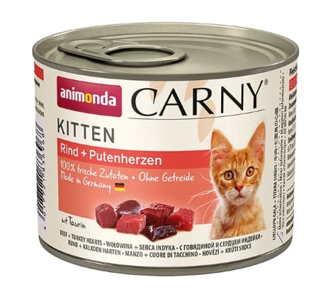 Корм для кошек Animonda CARNY Kitten с говядиной и  сердцем индейки