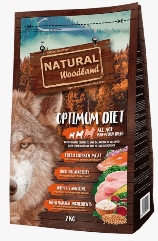Сухой корм для собак Natural Woodland Optimum Mini & Medium All Age (индейка, курица)