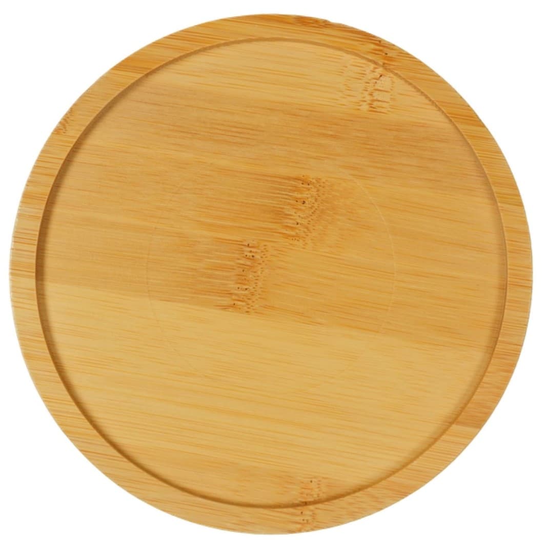 Миска Mr.Kranch Bamboo WOOF керамическая белая на бамбуковой подставке