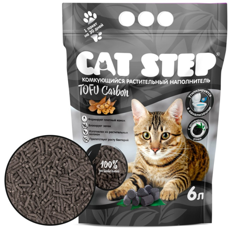 Соевый наполнитель Cat Step Tofu Carbon
