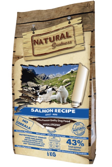 Сухой корм для собак Natural Greatness Salmon Recipe Sensitive Mini  Adult (лосось)