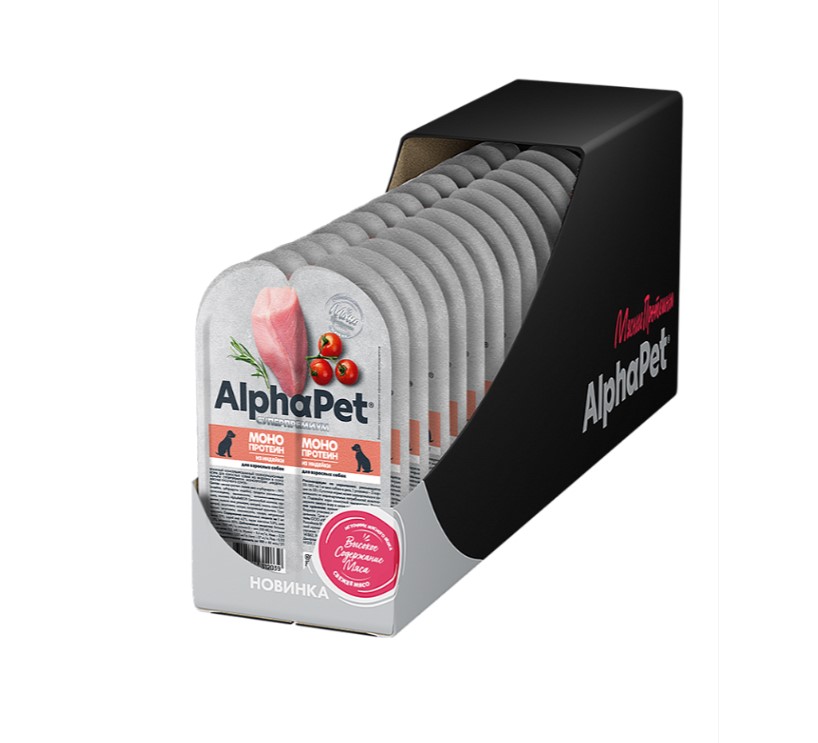 Влажный корм для собак AlphaPet Monoprotein Adult Dog в соусе (индейка)