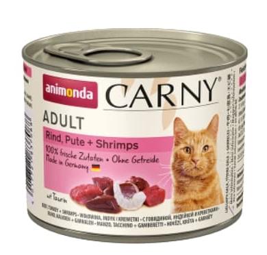 Пресервы для кошек Animonda CARNY Adult (говядина, индейка, креветки)