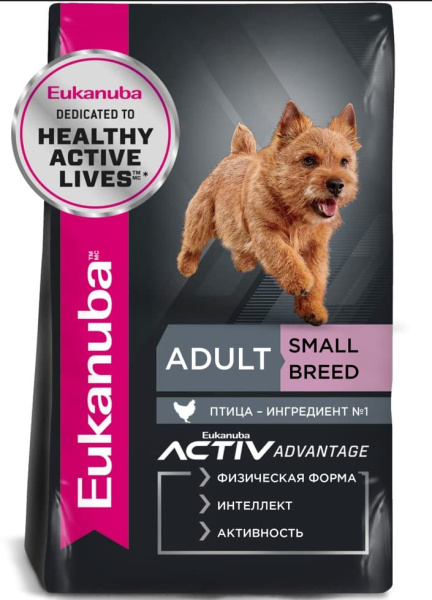 Каталог Сухой корм для собак Eukanuba Adult Small Breed (птица) для собак