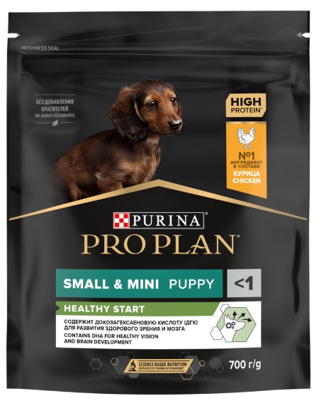 Каталог Сухой корм для щенков Pro Plan HEALTHY START Small & Mini Puppy (курица) для собак
