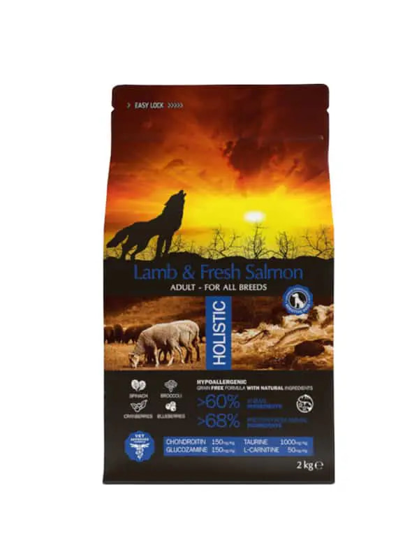 Повседневный корм для собак всех пород Сухой корм для собак Ambrosia Grain Free Dog Adult All Breed (ягненок, лосось)