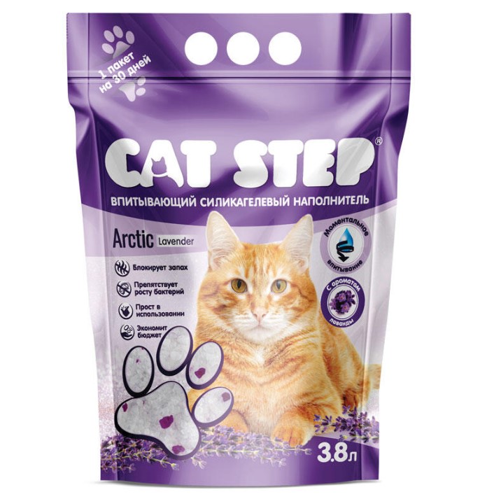 Силикагелевый наполнитель Cat Step Лаванда для лотка 
