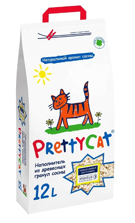 Наполнитель PrettyCat впитывающий древесный Wood Granules