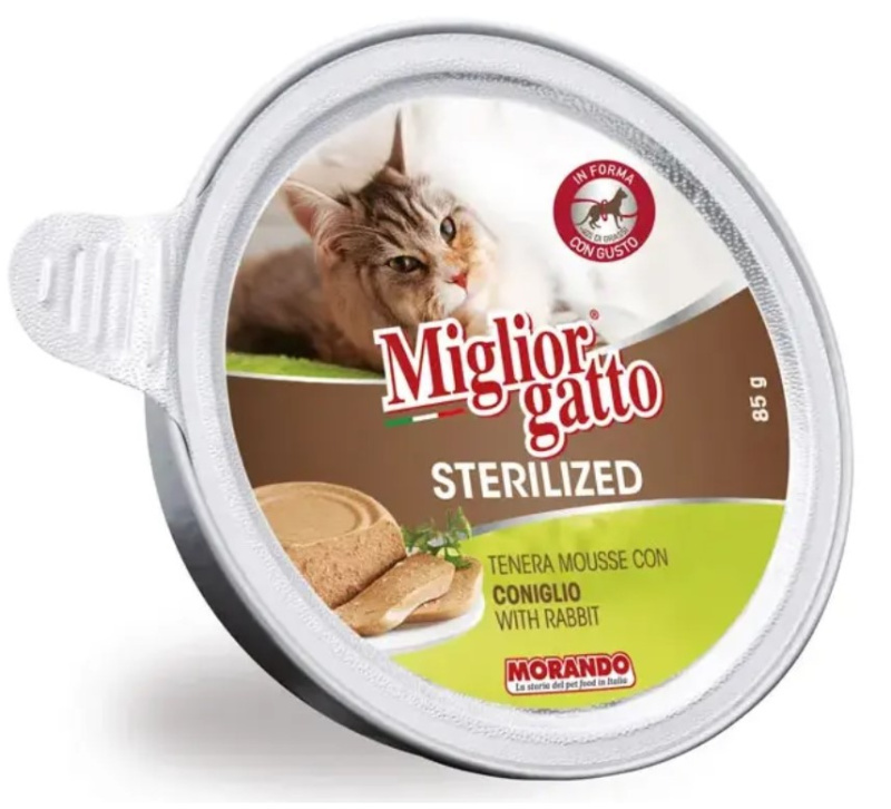 Консервы для стерилизованных кошек Miglior Gatto Adult Sterilised (мусс с кроликом)