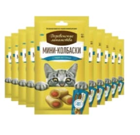 Мини-колбаски для кошек с пюре из сыра "Деревенские лакомства" 4х10 г (72504116)