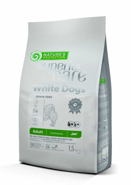 Каталог Сухой корм для собак Nature's Protection WHITE DOG GRAIN FREE ADULT SMALL BREED PROTEIN для собак