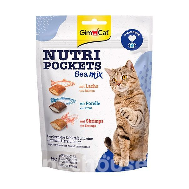 Витаминизированное лакомство для кошек GimCat Nutri Pockets морской микс (лосось, форель, креветки)