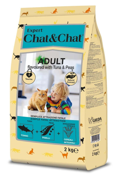 Корм для кошекСухой корм для кошек Chat&Chat Expert (тунец, горох)