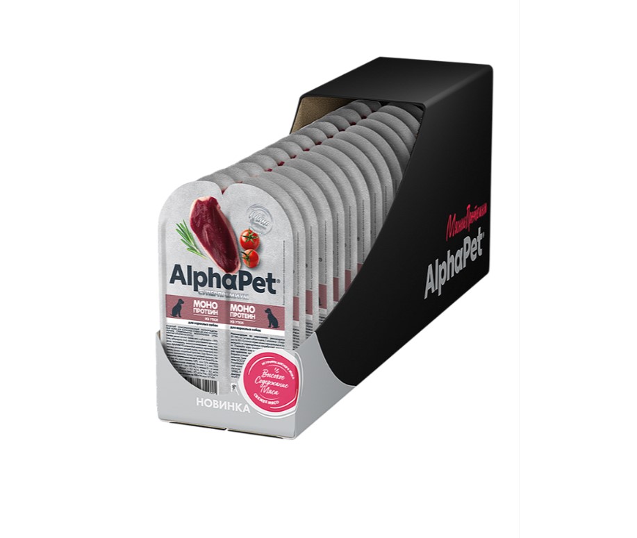 Влажный корм для собак AlphaPet Monoprotein Adult Dog в соусе (утка)