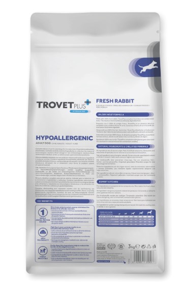 Каталог Сухой корм для собак Trovet Plus Hypoallergenic Vet Diet Adult (кролик) для собак
