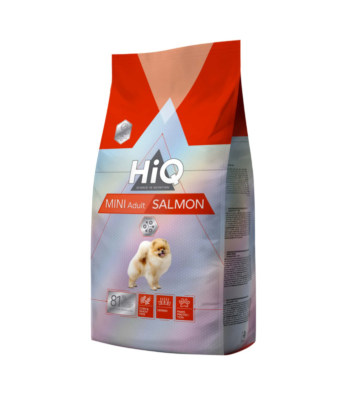 Каталог Сухой корм для собак мелких пород HiQ Dog Mini Adult Salmon (лосось) для собак