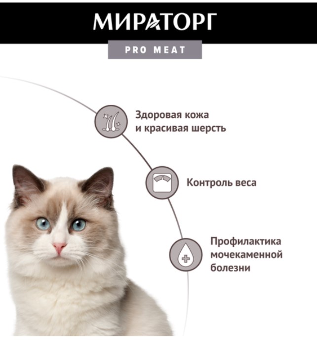 Мираторг Сухой корм для стерилизованных кошек с индейкой Pro Meat 