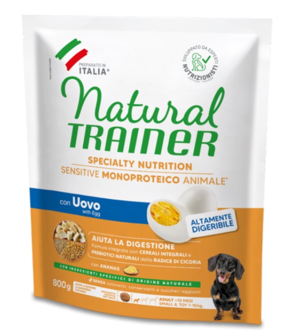 Каталог Сухой корм для собак мелких пород Natural Trainer Sensitive No Gluten Small&Toy Adult с яйцом для собак