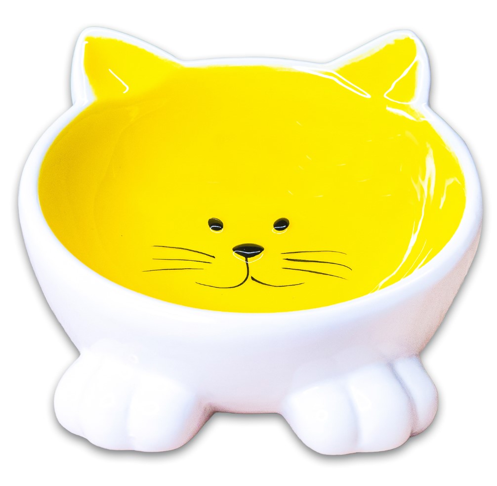 Миска для кошек Mr.Kranch керамическая Мордочка кошки на ножках 100 мл.
