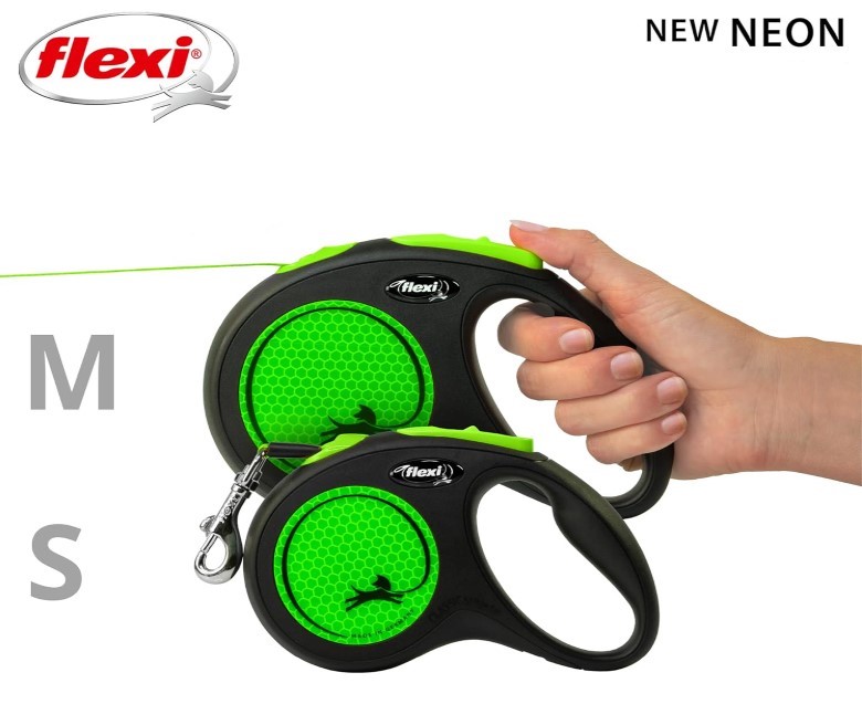 Поводок-рулетка Flexi Neon (лента) неоново-зеленый