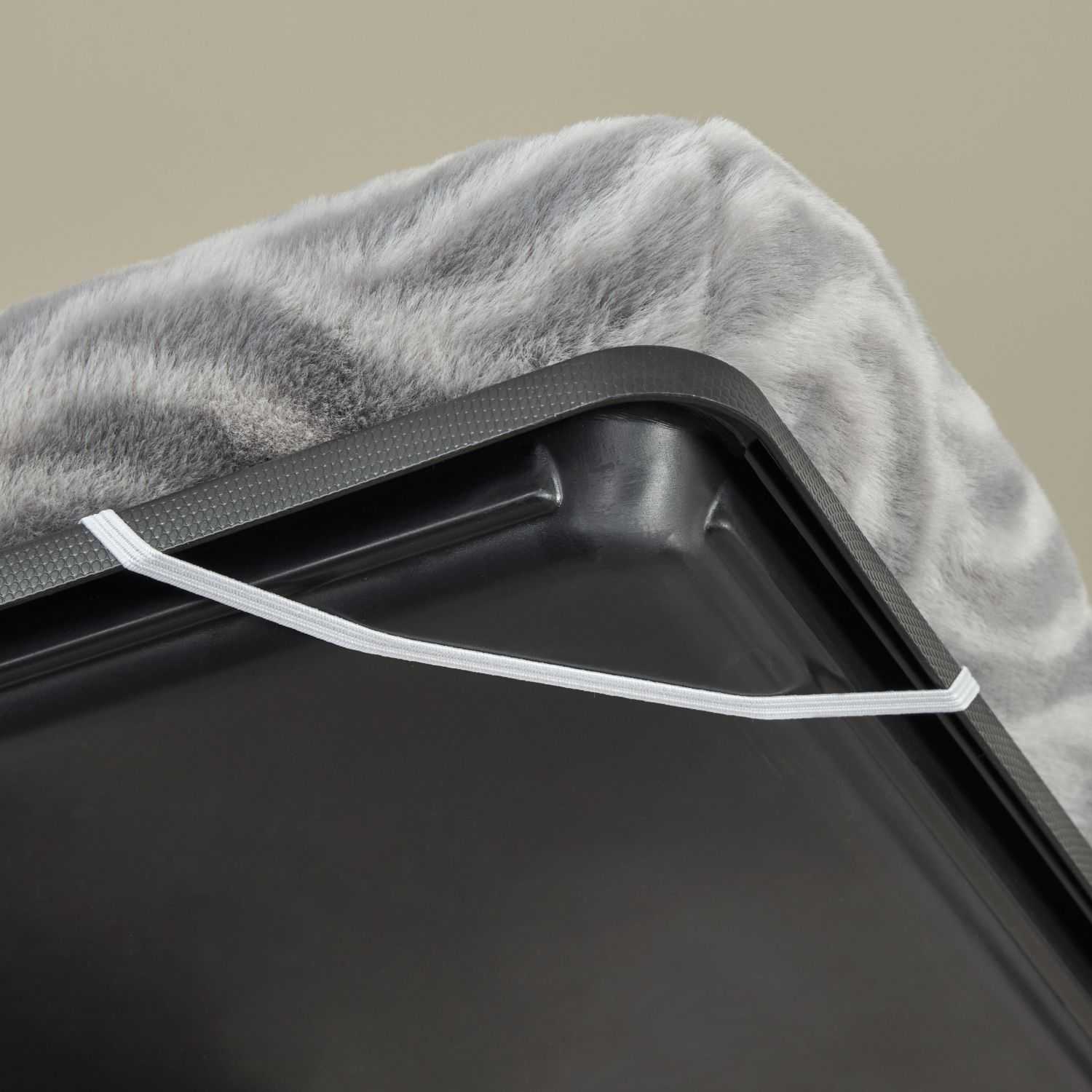 Лежанка MidWest Deluxe Wave Bed для собак и кошек меховая (серая)