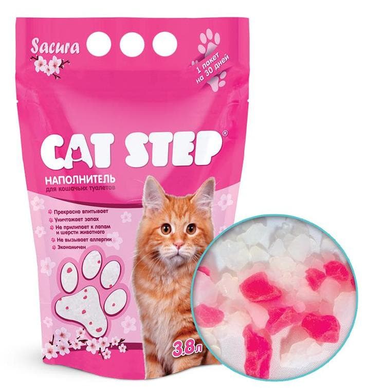 Силикагелевый наполнитель Cat Step Сакура 3.8 л для лотка 