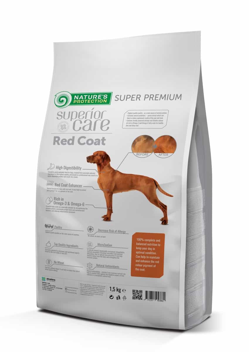 Пища для собак с рыжей шерстью Сухой корм для собак Nature's Protection RED COAT POUTRY ADULT ALL BREEDS