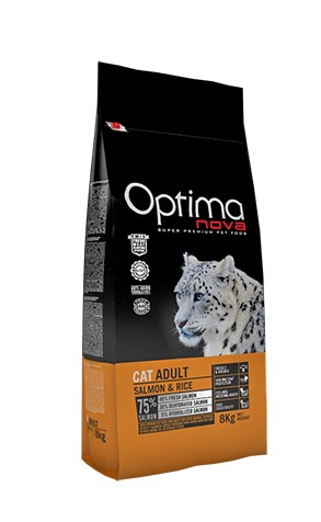 Сухой корм для кошек Optimanova Cat Adult Salmon Rice сбалансированный корм для кота 