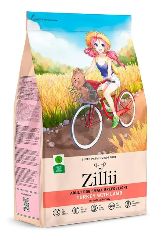 Каталог Сухой корм для собак мелких пород ZILLII Light Small Adult Dog (индейка, ягненок) для собак