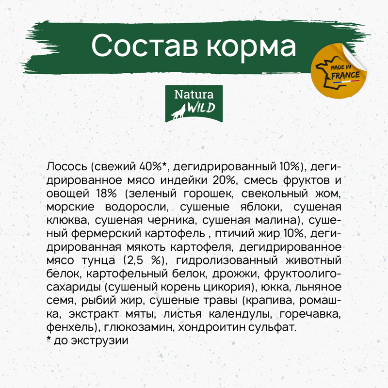 Еда для щенка Natura Wild Puppy Little Creek (лосось, тунец, индейкой)