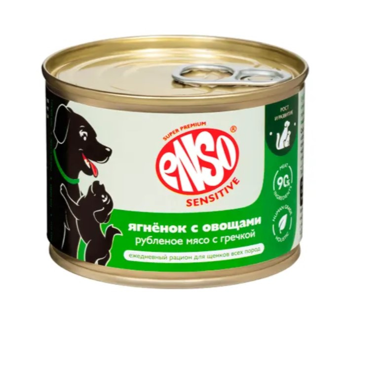 Влажный корм для щенков Enso Sensitive Adult Dog (ягненок, гречка, овощи)