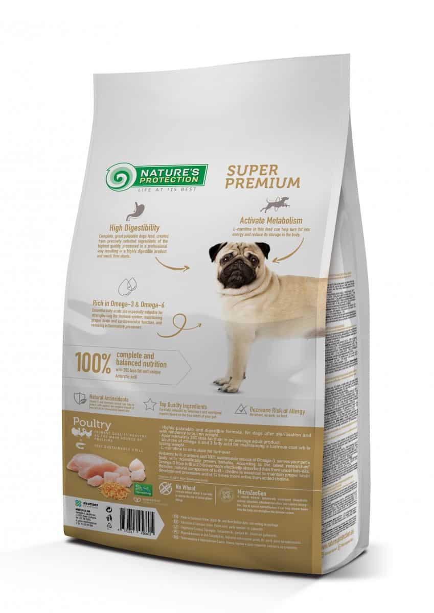Питание для собак с лишним весом Сухой корм для собак Nature's Protection WEIGHT CONTROL STERILISED (избыточный вес)