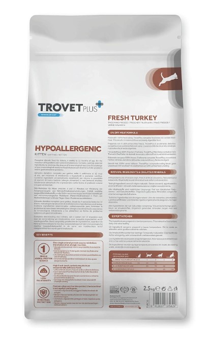Сухой корм для котят Trovet Plus Hypoallergenic Vet Diet Kitten (индейка)