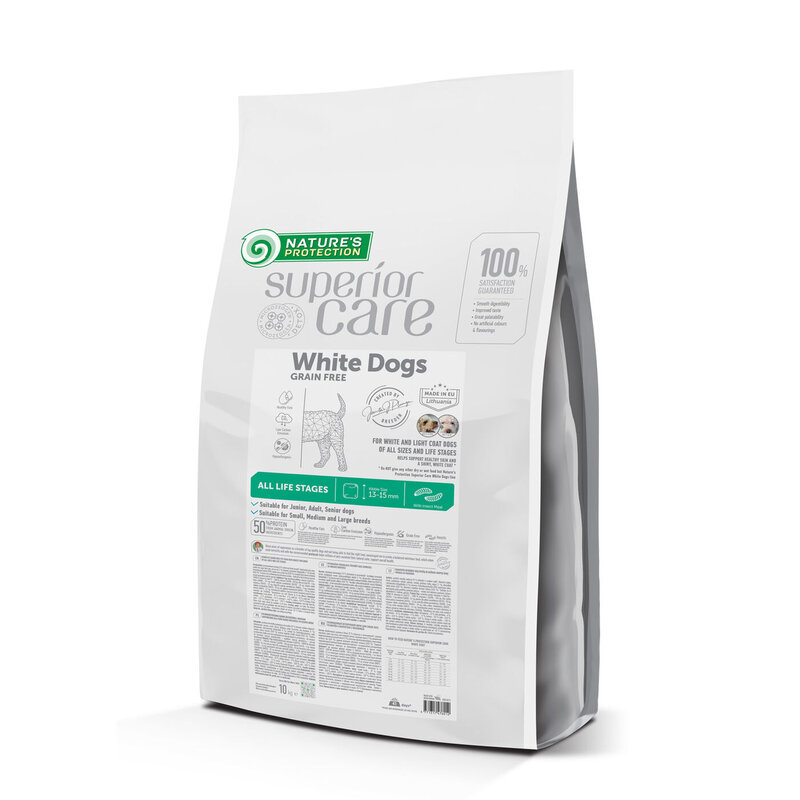 Сухой корм для собак Nature's Protection White Dogs GF Superior Care All Breed (насекомые)