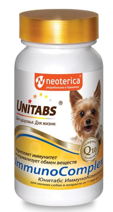 Кормовая добавка для собак мелких пород Neoterica Unitabs ImmunoComplex с Q10