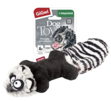 Игрушка для собак GiGwi Plush Friendz Енот с пищалками