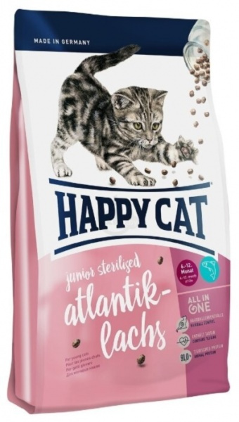 Сухой корм для кошек Happy Cat Junior Sterilised (атлантический лосось)