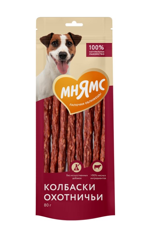 Лакомство Мнямс для собак Колбаски охотничьи