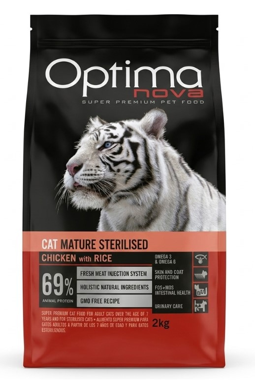 Сухой корм для кошек OPTIMANOVA Cat Mature (курица, рис)