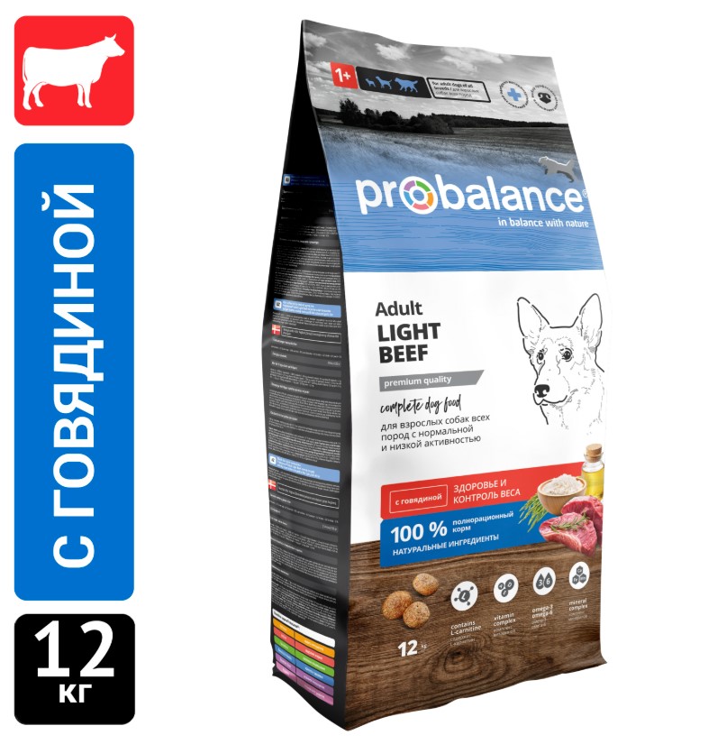 Каталог Сухой корм для собак ProBalance Dog Light Beef Adult (говядина) для собак