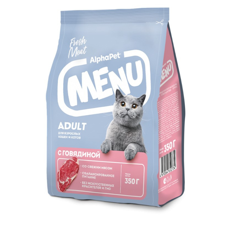 Сухой корм для кошек AlphaPet Menu Adult Cat (говядина)