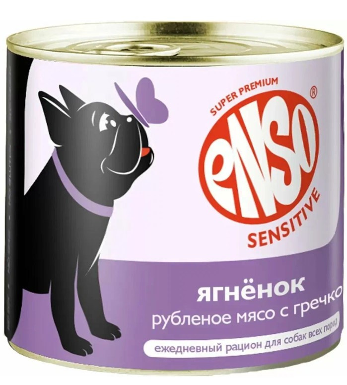 Влажный корм для собак Enso Sensitive Adult Dog (ягненок, гречка)