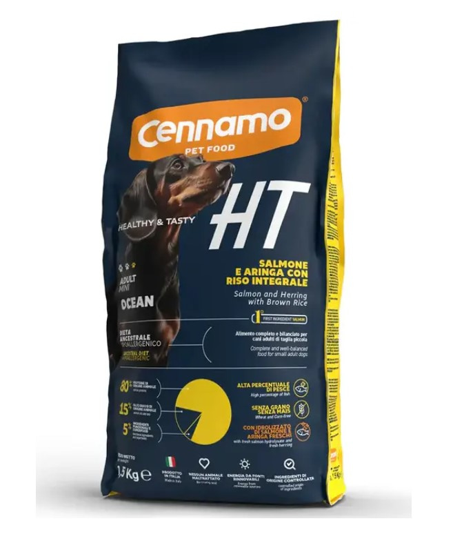 Каталог Сухой корм для собак мелких пород Cennamo Superpremium HT Adult Mini Ocean (лосось,сельдь,бурый рис) для собак