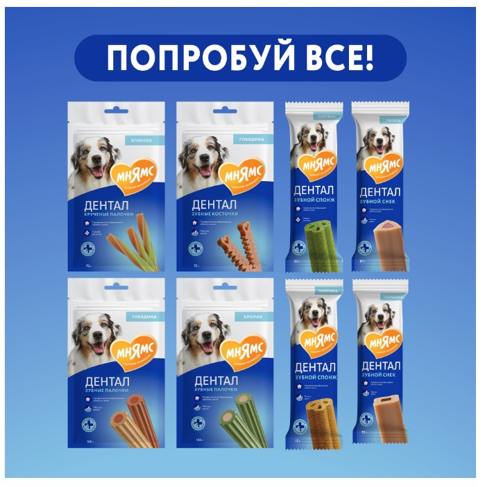 Лакомство Мнямс DENTAL для собак "Зубной снек" с лососем