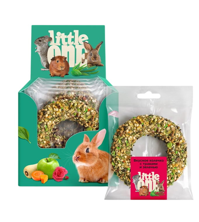 Little One Колечко с травами и зеленью. Лакомство для морских свинок, кроликов, шиншилл и дегу
